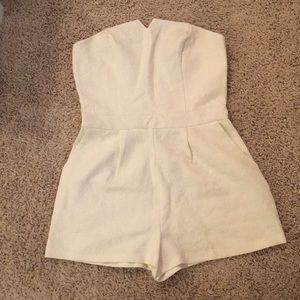 White strapless romper